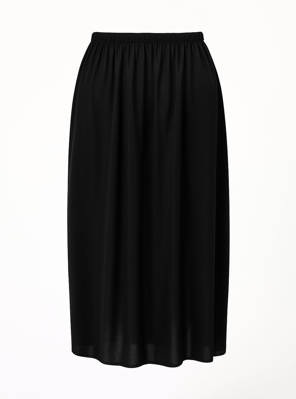 Elastic Waist Slip Skirt Black