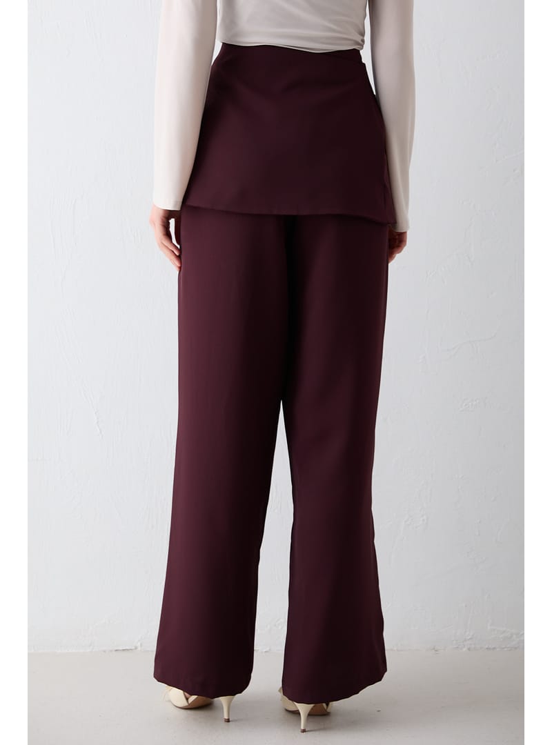 Corsage Detail Trousers 32 2702 Burgundy