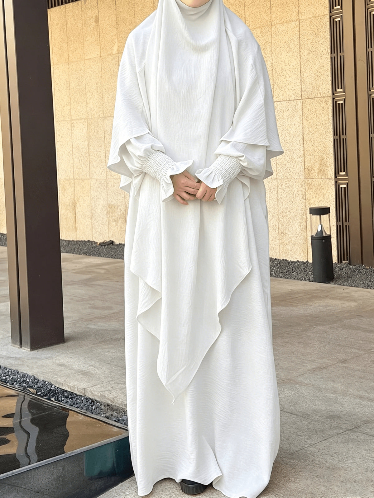 2pcs Prayer Set, Women'S Abaya, Khimar Set, Islamic Clothing, Modest Fashion, Two-Piece Abaya Set, Loose Fit Abaya, Long Sleeve Abaya, Full Length Abaya, Prayer Dress