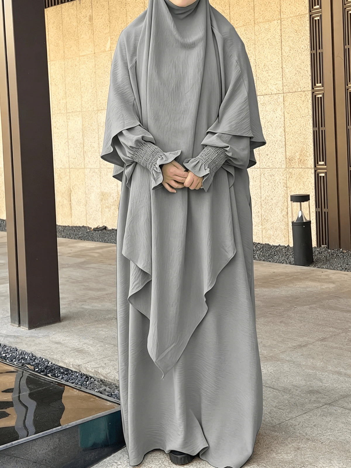 2pcs Prayer Set, Women'S Abaya, Khimar Set, Islamic Clothing, Modest Fashion, Two-Piece Abaya Set, Loose Fit Abaya, Long Sleeve Abaya, Full Length Abaya, Prayer Dress
