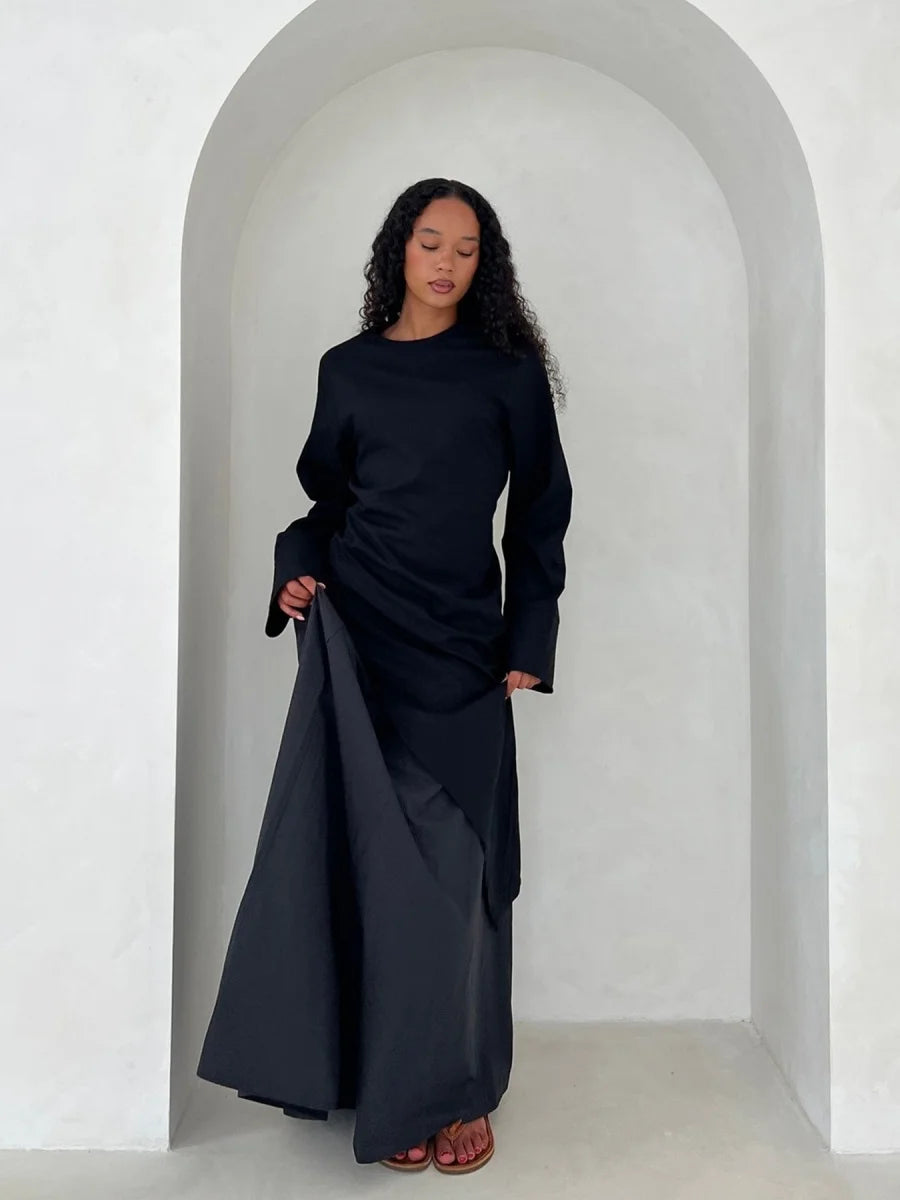 Muslim Middle East Arabic Dubai Abayas For Women Top With Skirt Two-Piece Set Modest Ramadan Kaftan Robe Femme Islamic Clothing