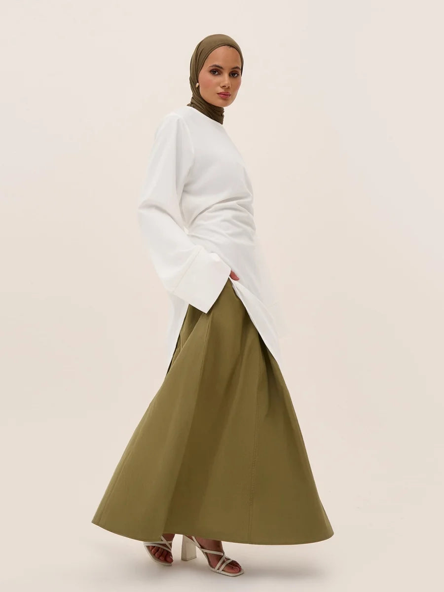 Muslim Middle East Arabic Dubai Abayas For Women Top With Skirt Two-Piece Set Modest Ramadan Kaftan Robe Femme Islamic Clothing
