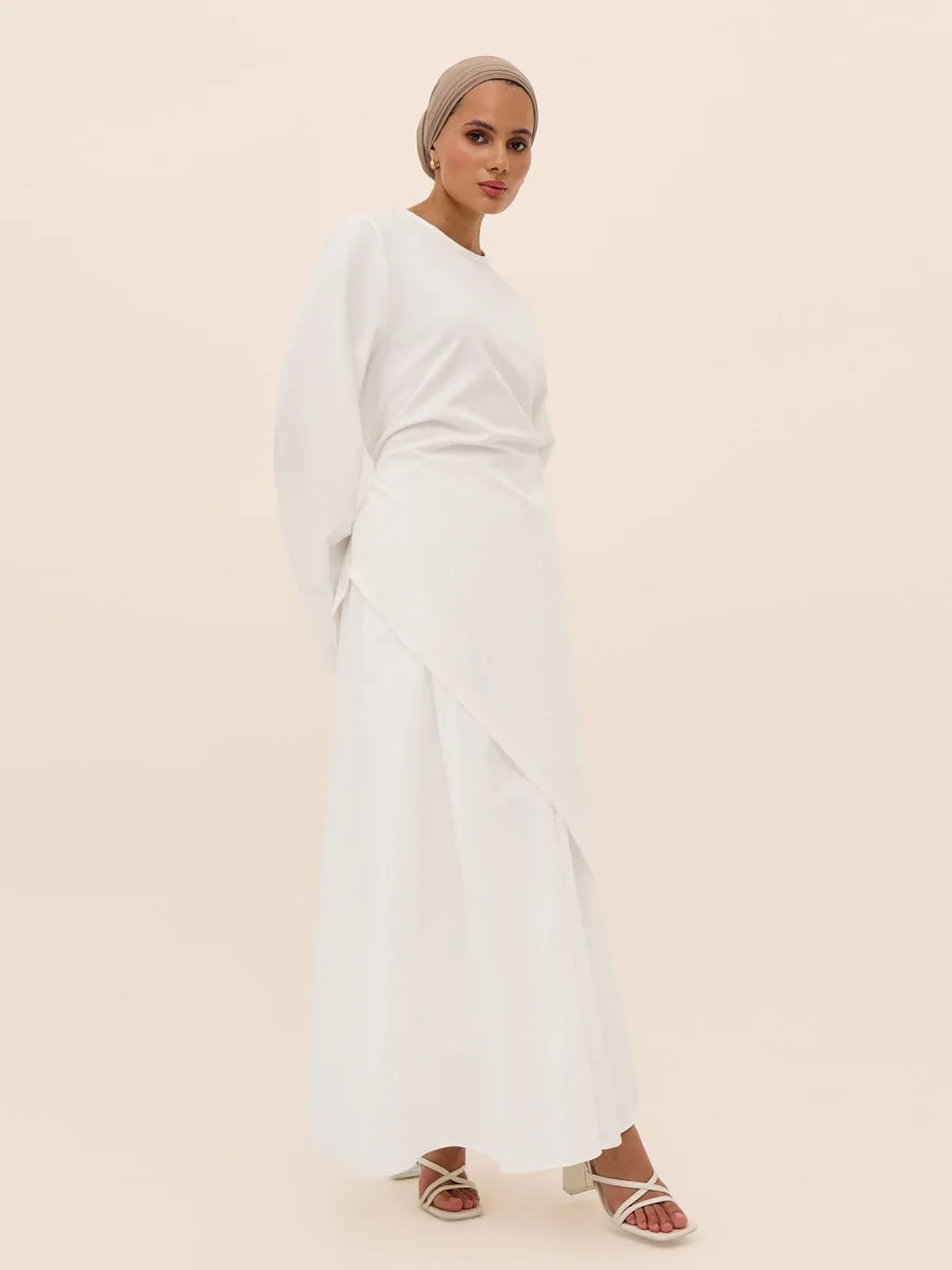 Muslim Middle East Arabic Dubai Abayas For Women Top With Skirt Two-Piece Set Modest Ramadan Kaftan Robe Femme Islamic Clothing