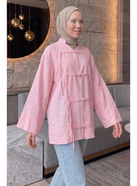 Chinese Button Tunic Y0158 Pink